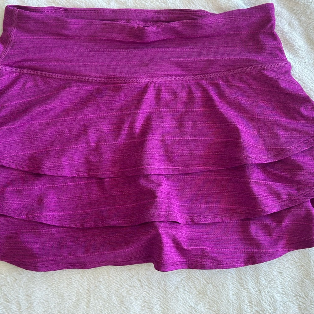 Athleta Pink Bubble Mini Skirt with Ruffled Tiered Design